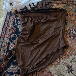 Brown Asymmetrical Women's Skirt